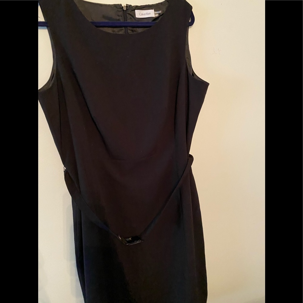 Calvin Klein 16W Black Dress with Belt
